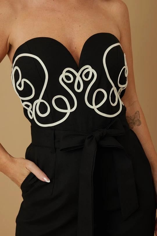 Jumpsuit Strapless Negro