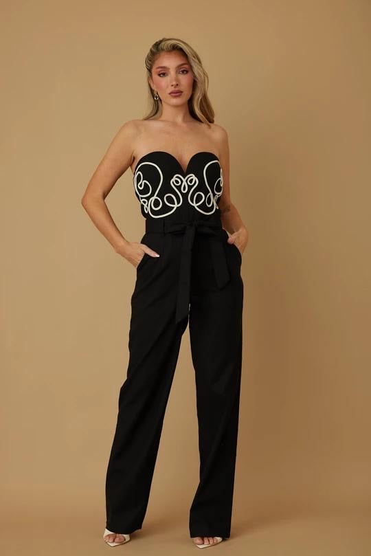 Jumpsuit Strapless Negro