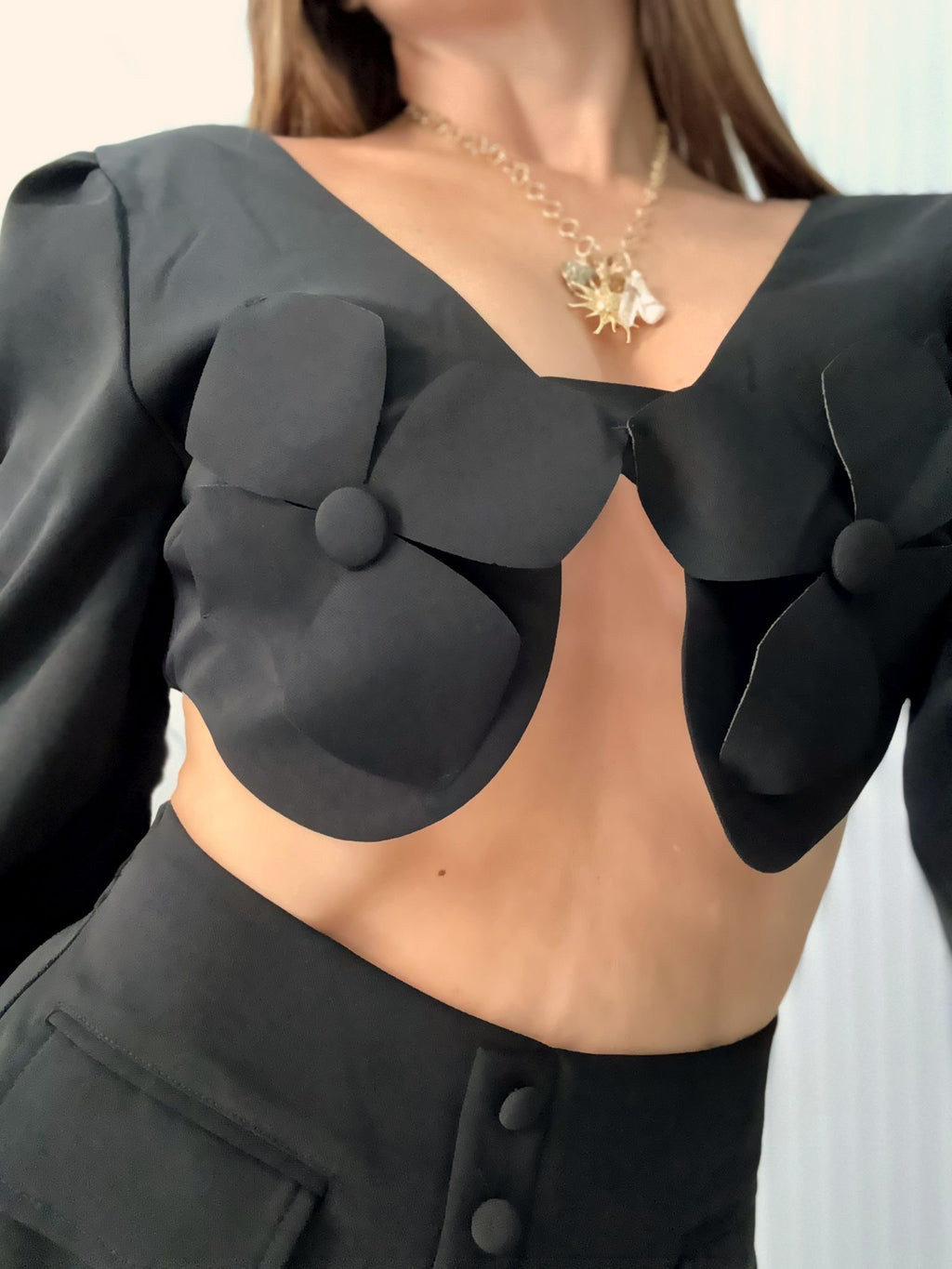 Set Negro Floral
